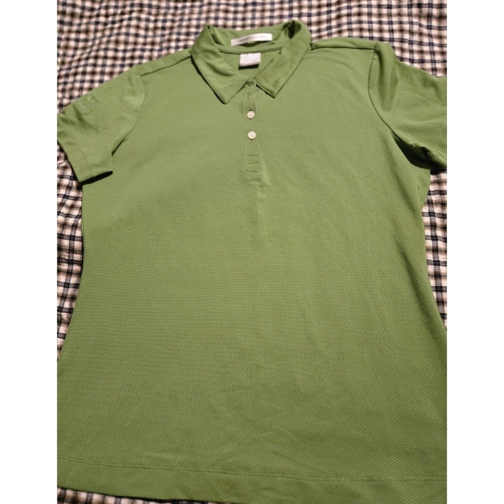 Women Nike Golf Medium Green Short Sleeve Polo Shirt Preppy Classic Breathable
